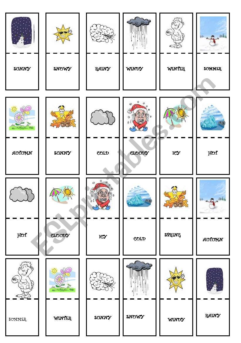 DOMINOES WEATHER worksheet