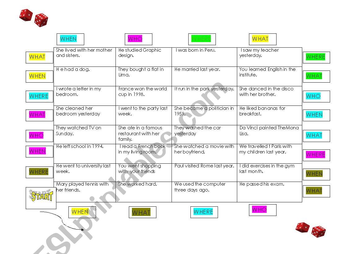 the moving game worksheet