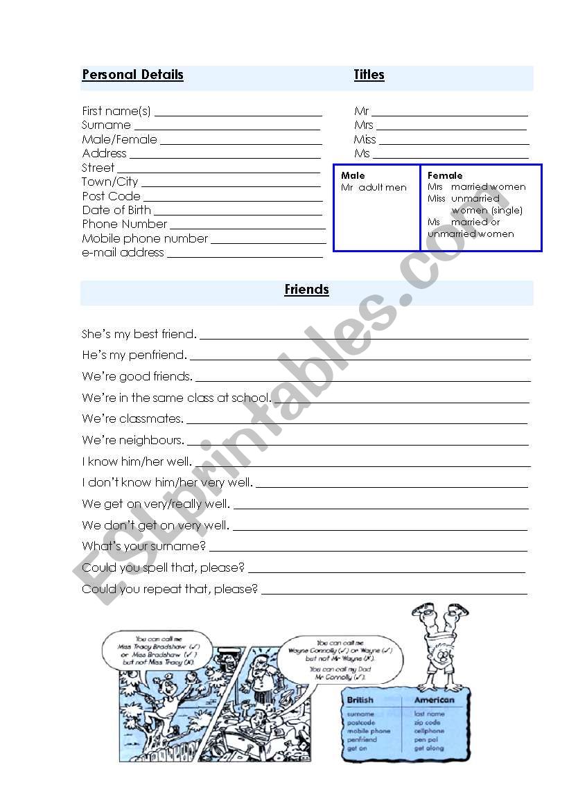 Meeting People worksheet