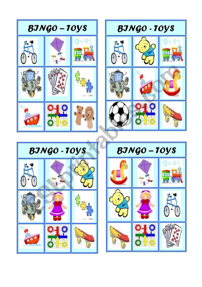 Bingo - Toys - Part 1 of 3 worksheet