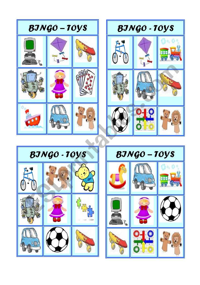 Bingo - Toys - Part 2 of 3 worksheet