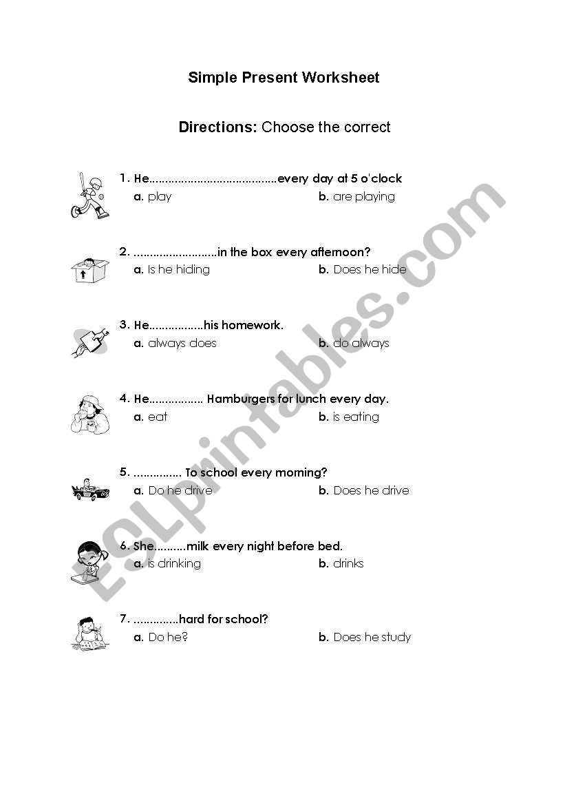 Simple present worksheet