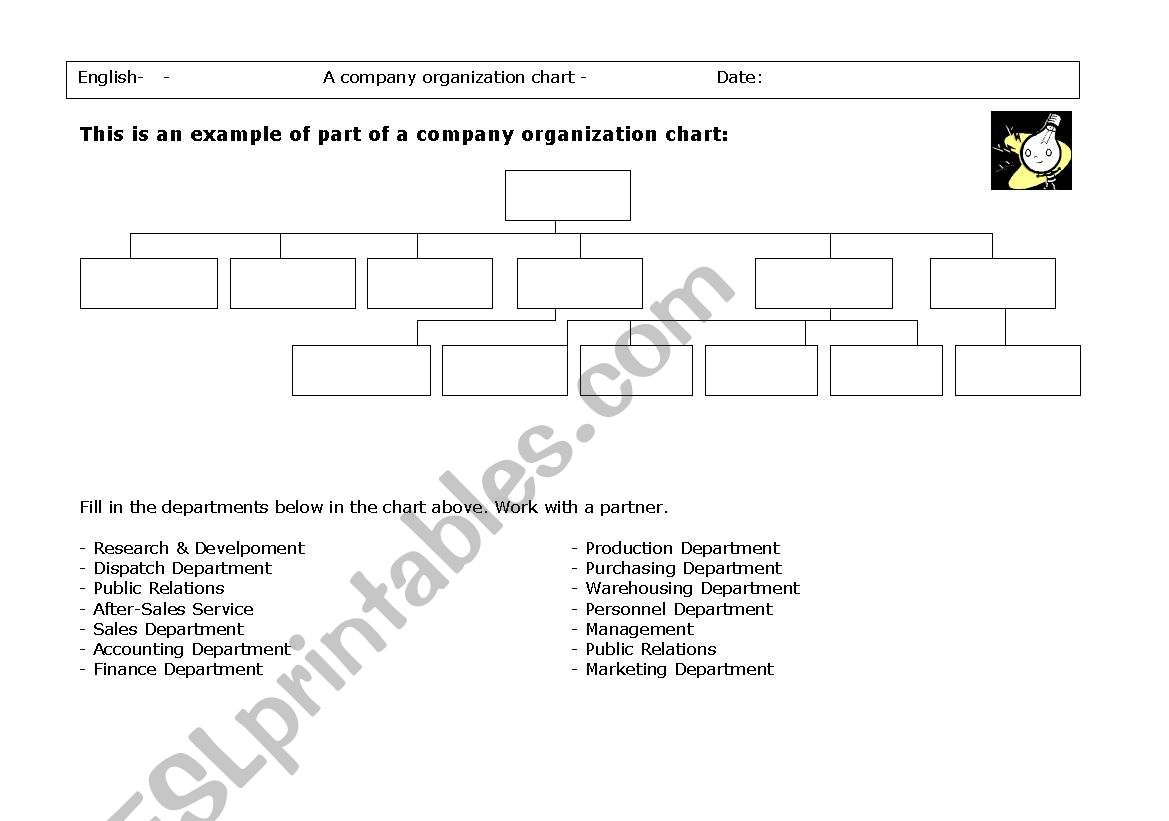 Organization chart of a company