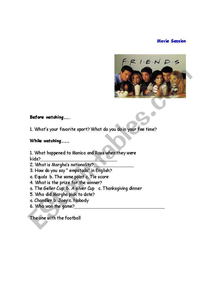 Friends worksheet