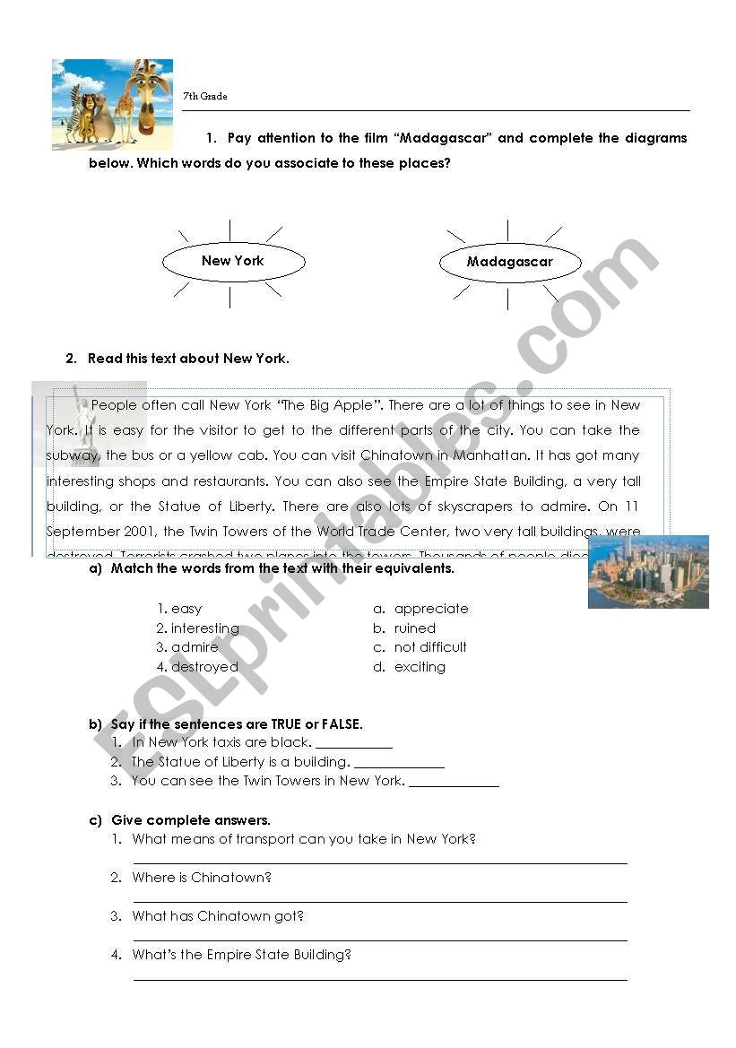 Madagascar worksheet