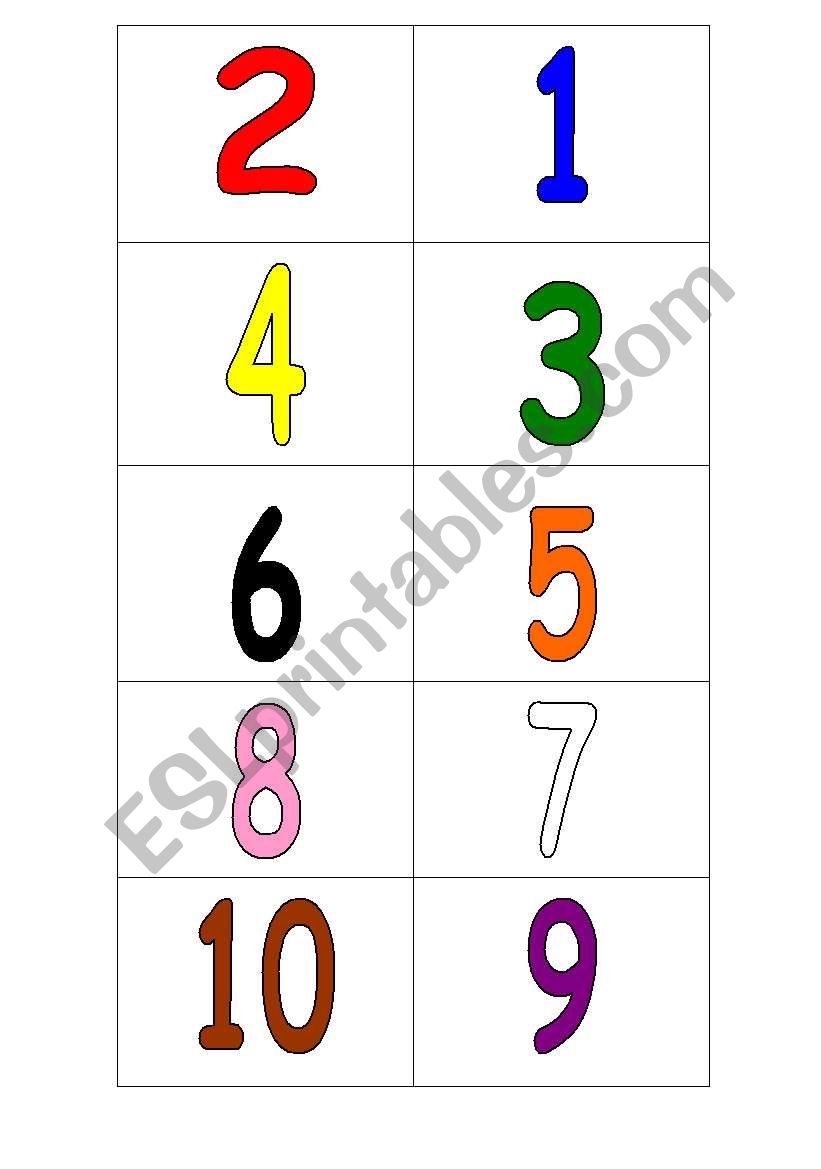 Number Bingo  worksheet
