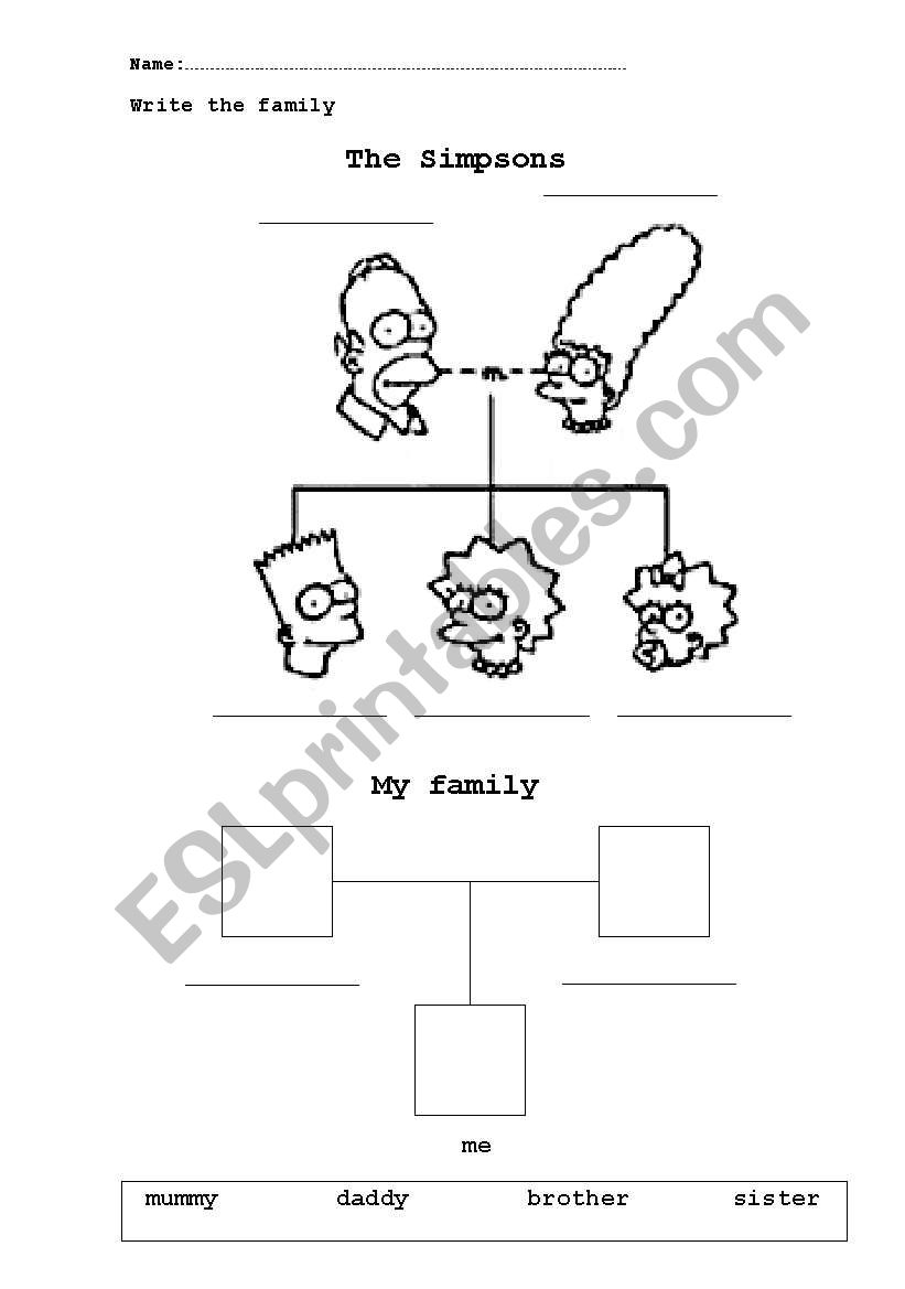 The Simpsons worksheet