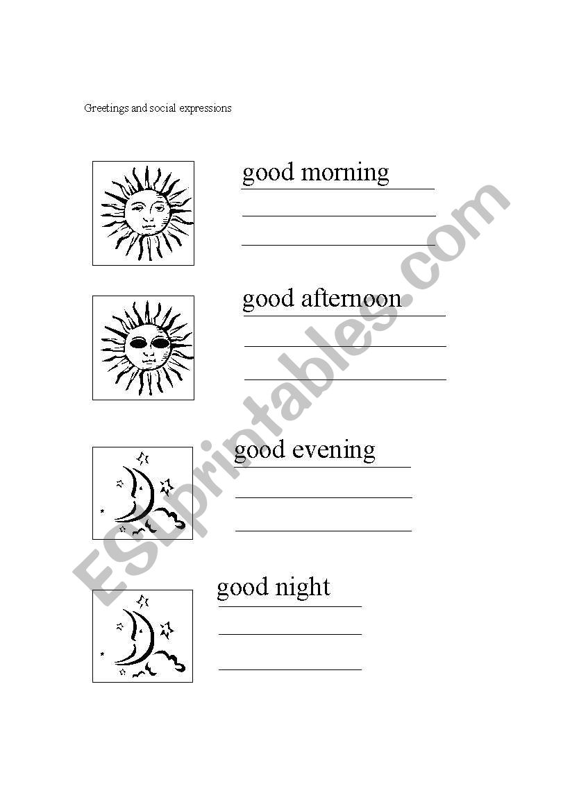 greetings worksheet