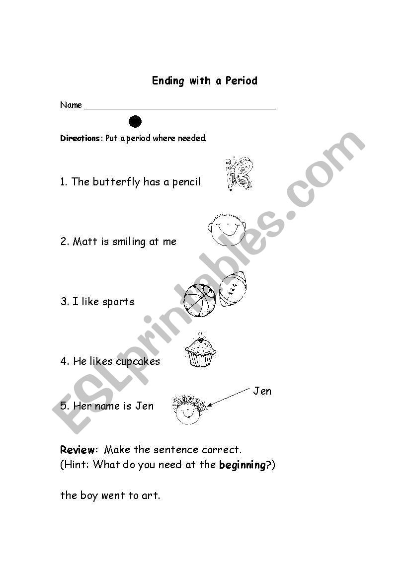 Punctuation worksheet