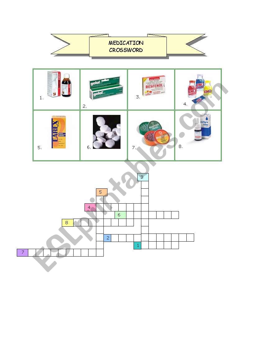 Medication Crossword worksheet