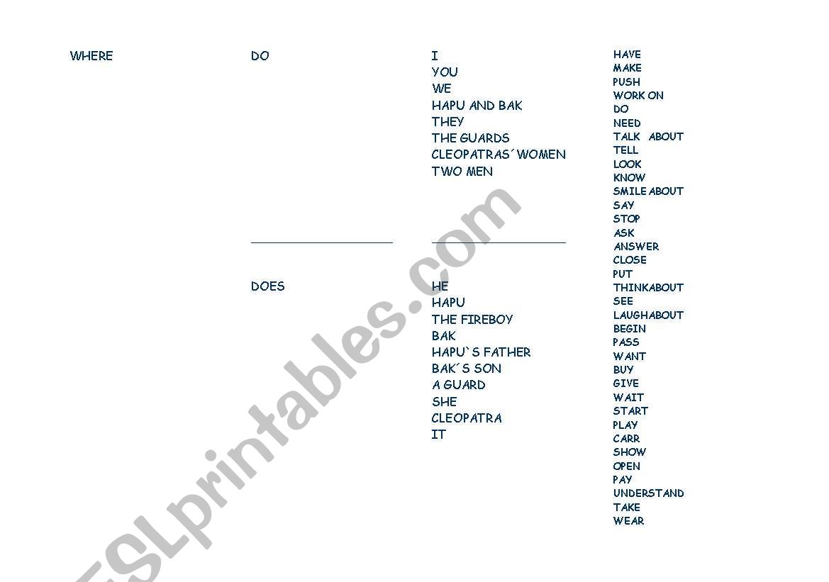 questions with where worksheet