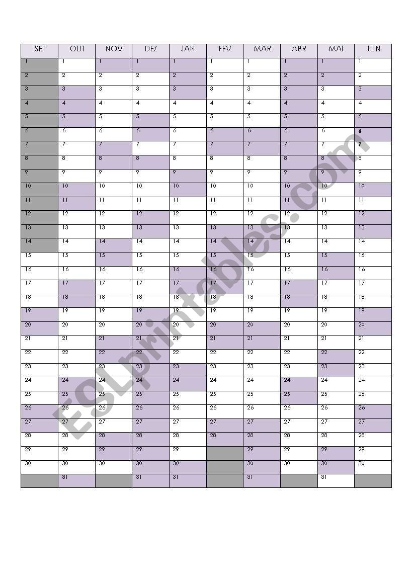 School Year Calendar 2009-2010 - Portugal