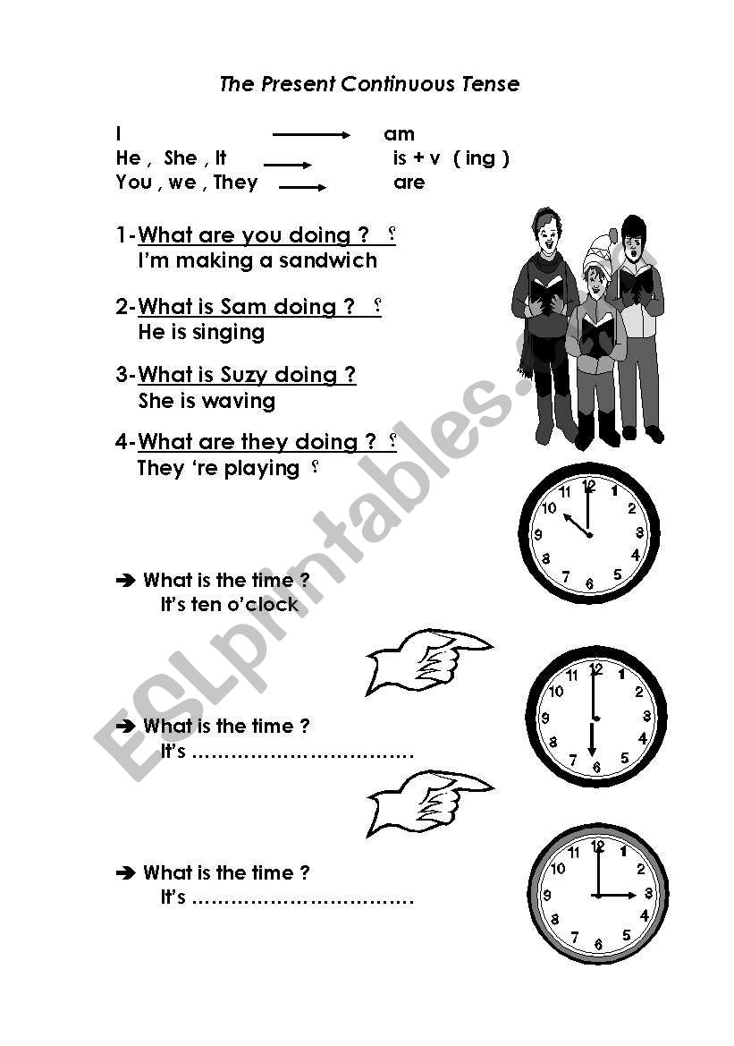 The present continuous worksheet