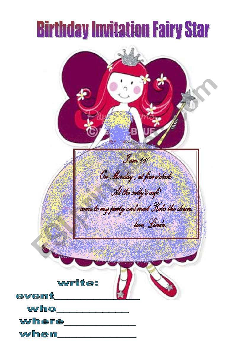 birthday invitation worksheet