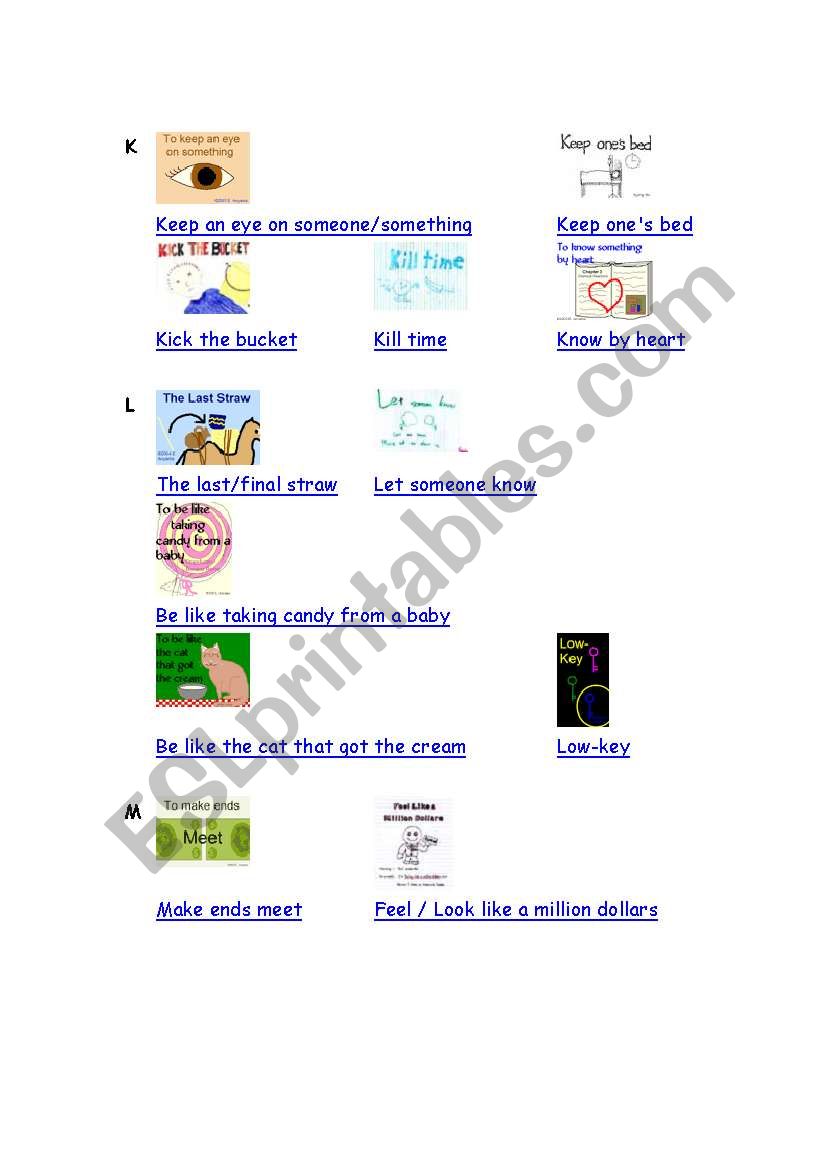 Illustrated Idioms Part 2 worksheet