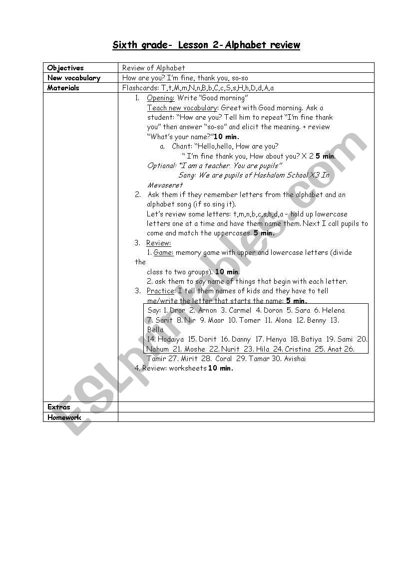 Alphabet Review worksheet