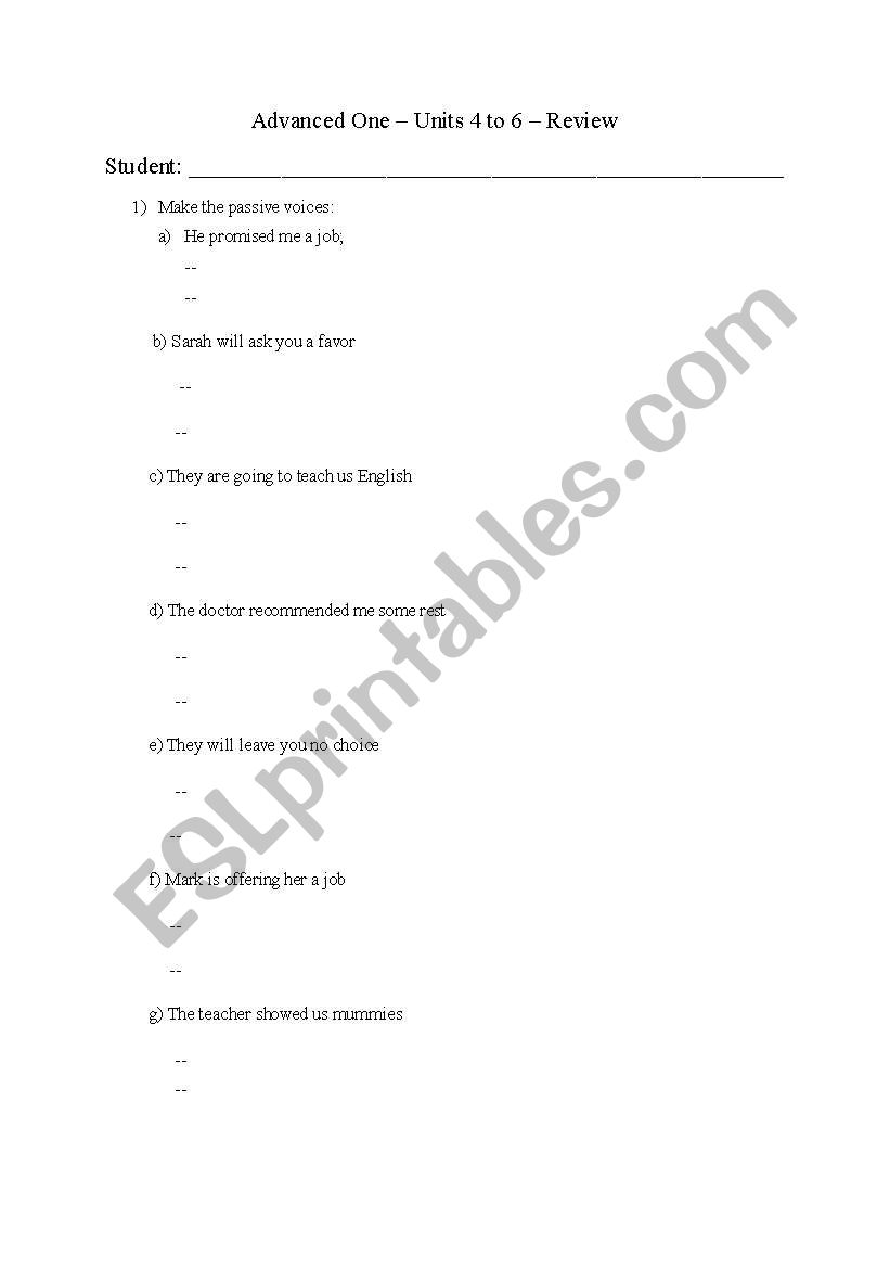 Passive voice worksheet