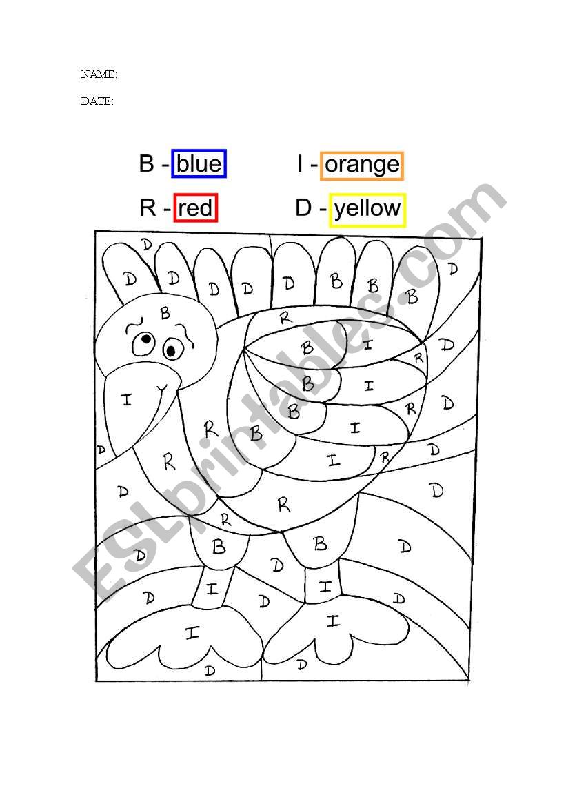 COLOUR THE BIRD worksheet