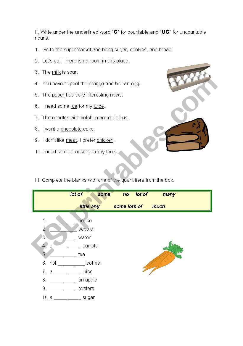 Countable an uncountable nouns Part 2