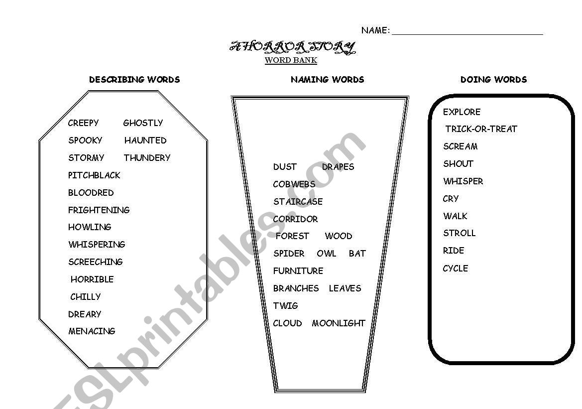 Elements for writing a horror story