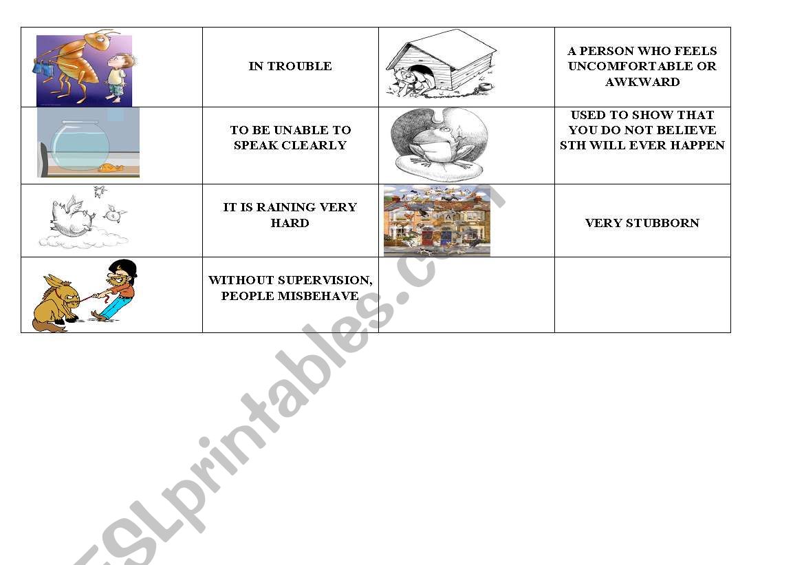 The Idiom Jungle- Part 2 worksheet