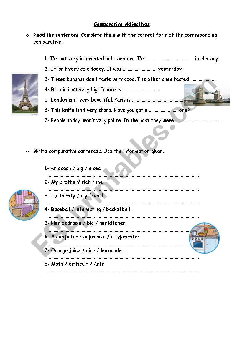 Comparative Adjectives worksheet