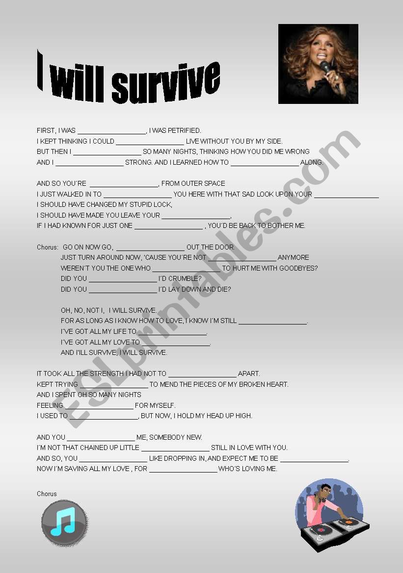 Song I Will Survive worksheet