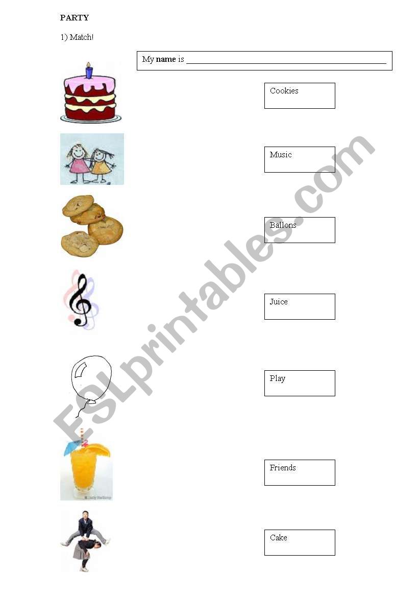 Party worksheet