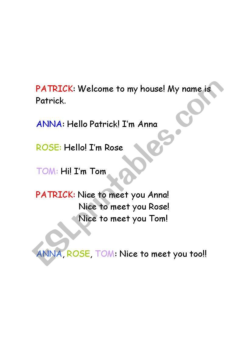 greetings worksheet