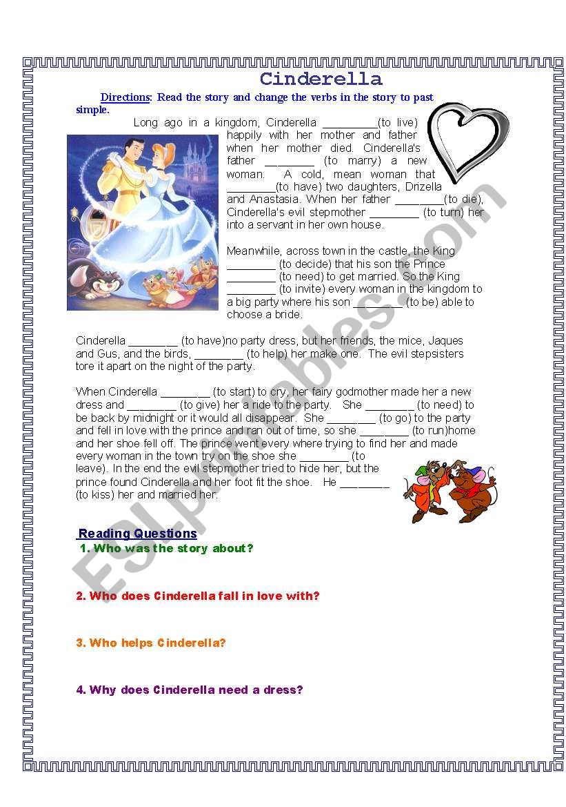 Cinderella worksheet