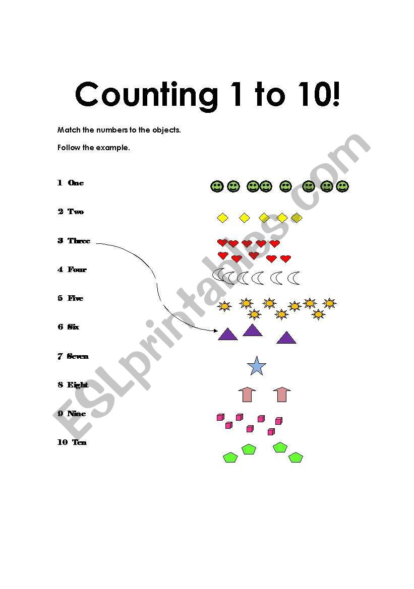 Counting 1 to 10 worksheet