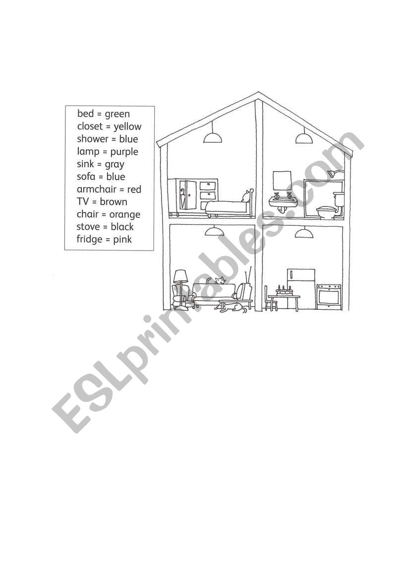 Parts of the house worksheet