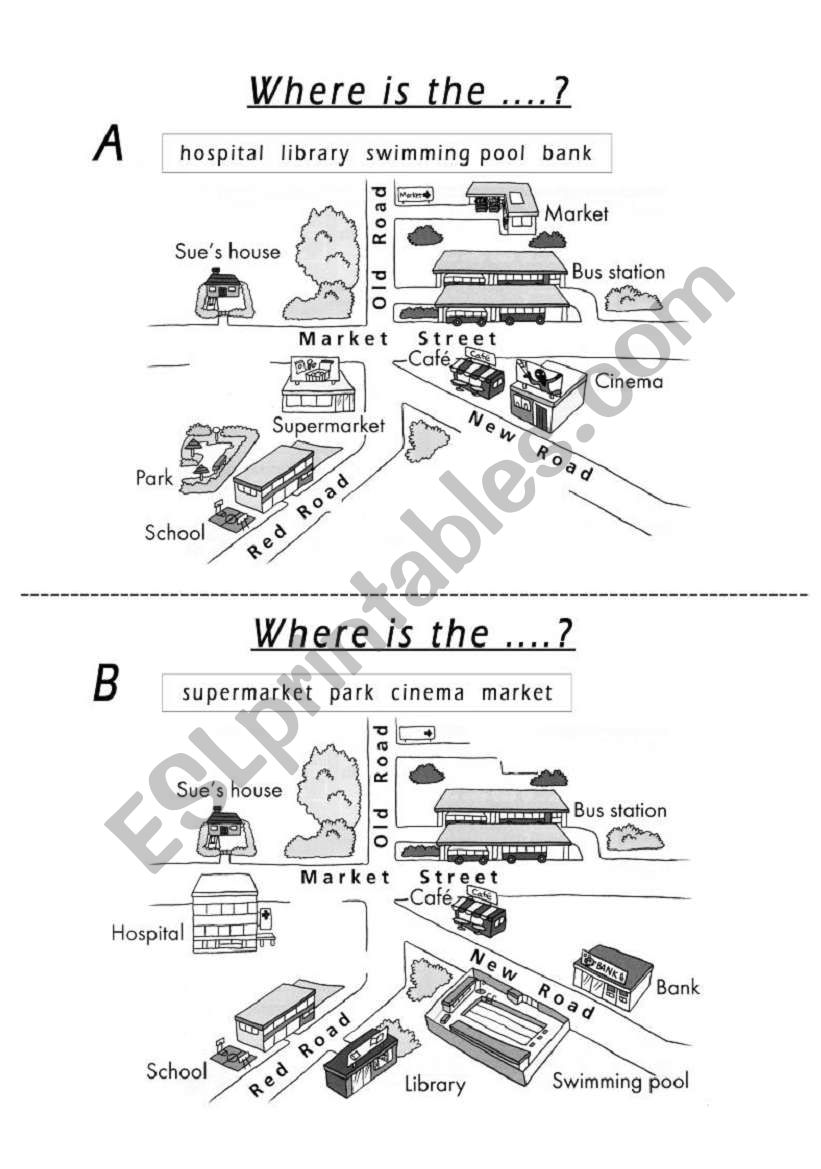 Where is the.....? worksheet