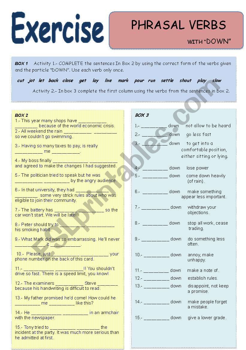 PHRASAL VERBS WITH 