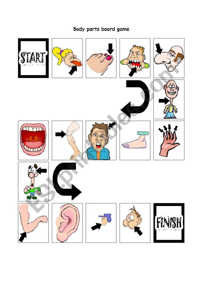 Parts of the body - board game