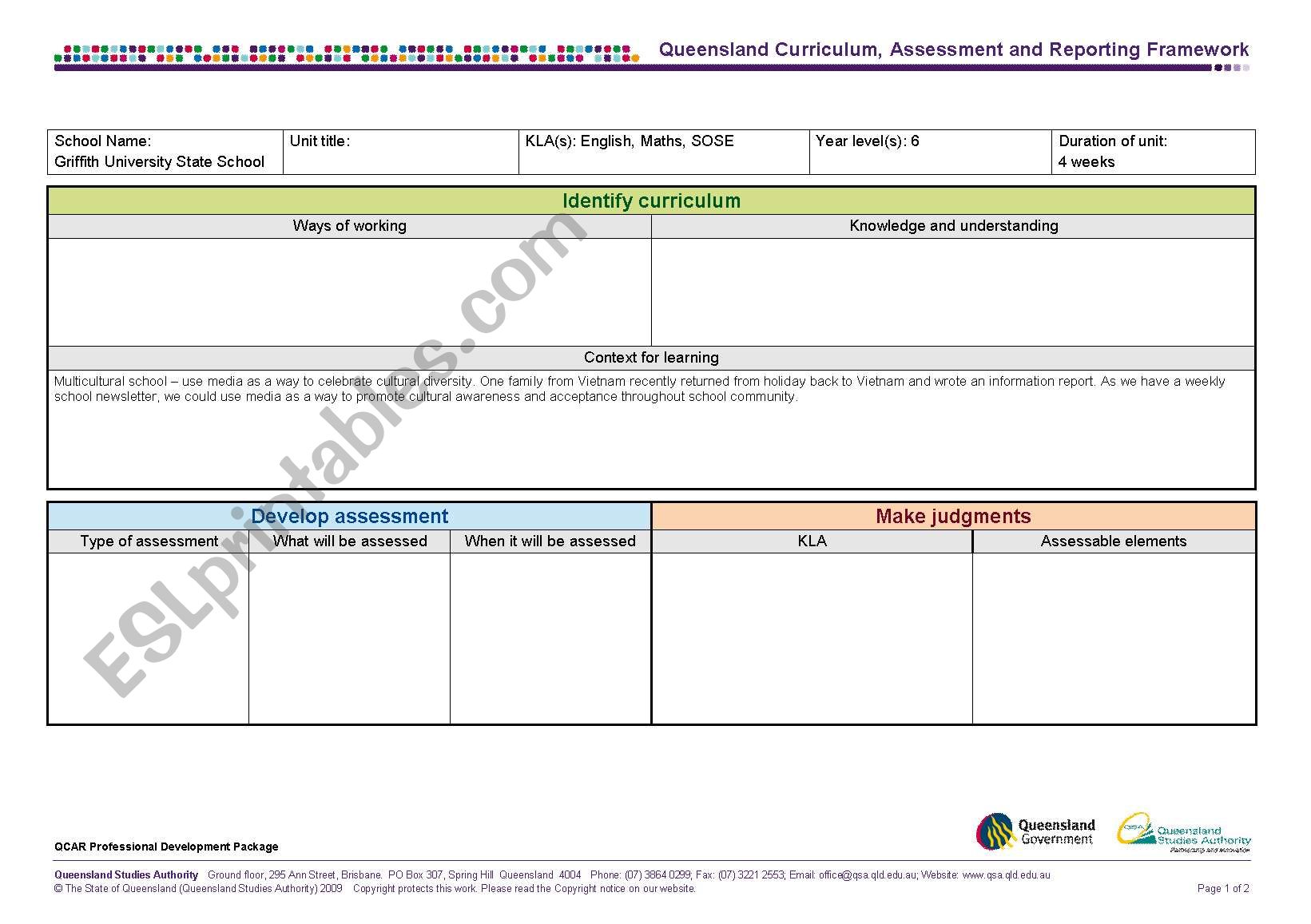 visual literacy worksheet