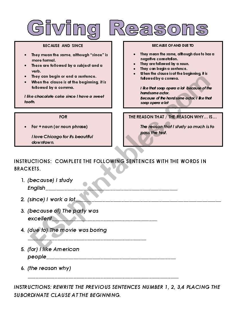 giving-reasons-esl-worksheet-by-jalomi112