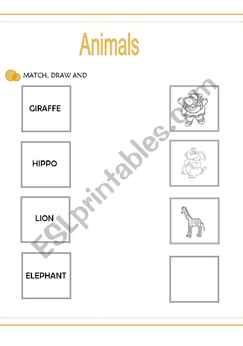 ANIMALS worksheet