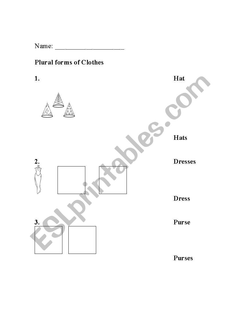 Plural forms on the subject of clothes