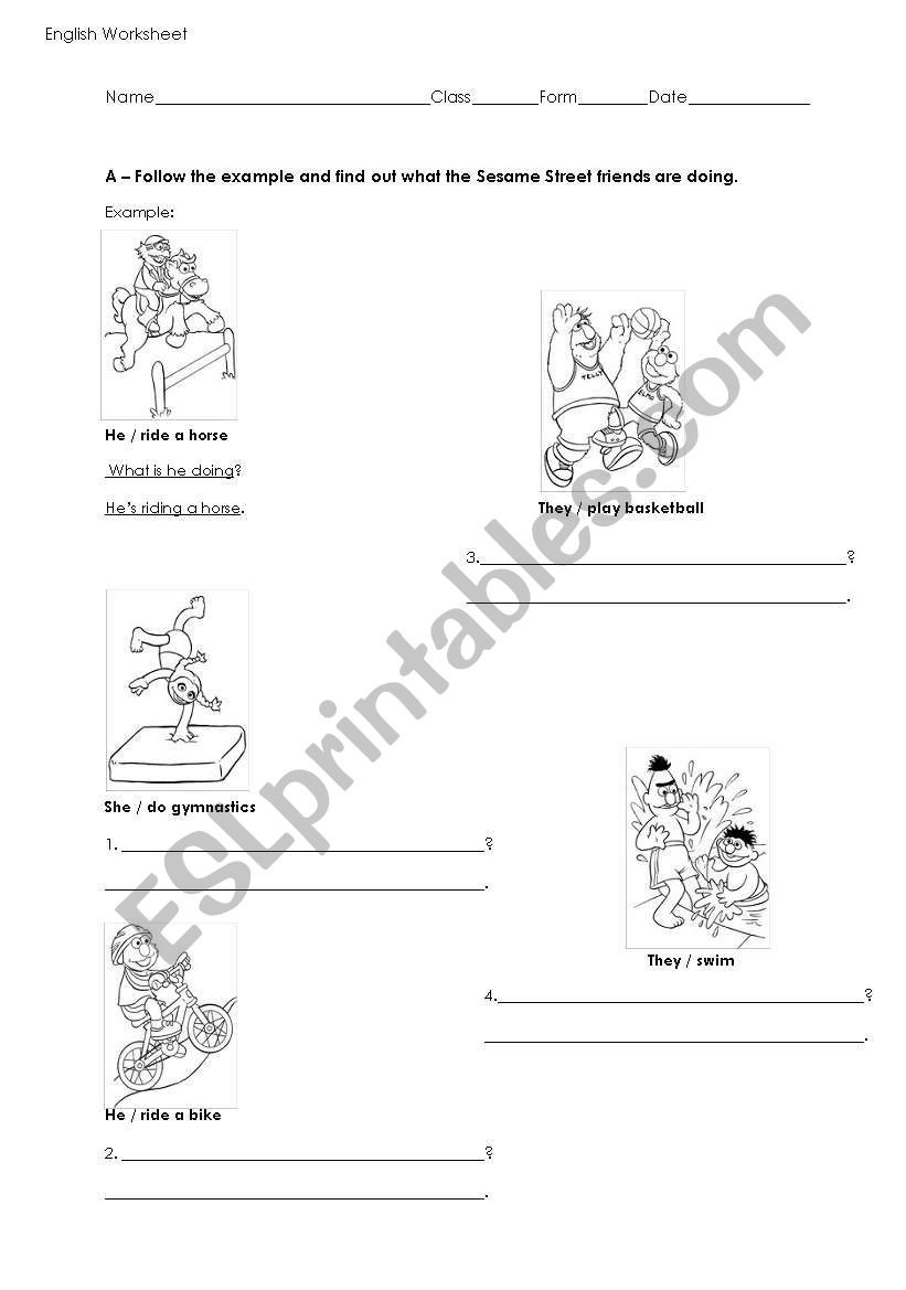 Present Continuous worksheet