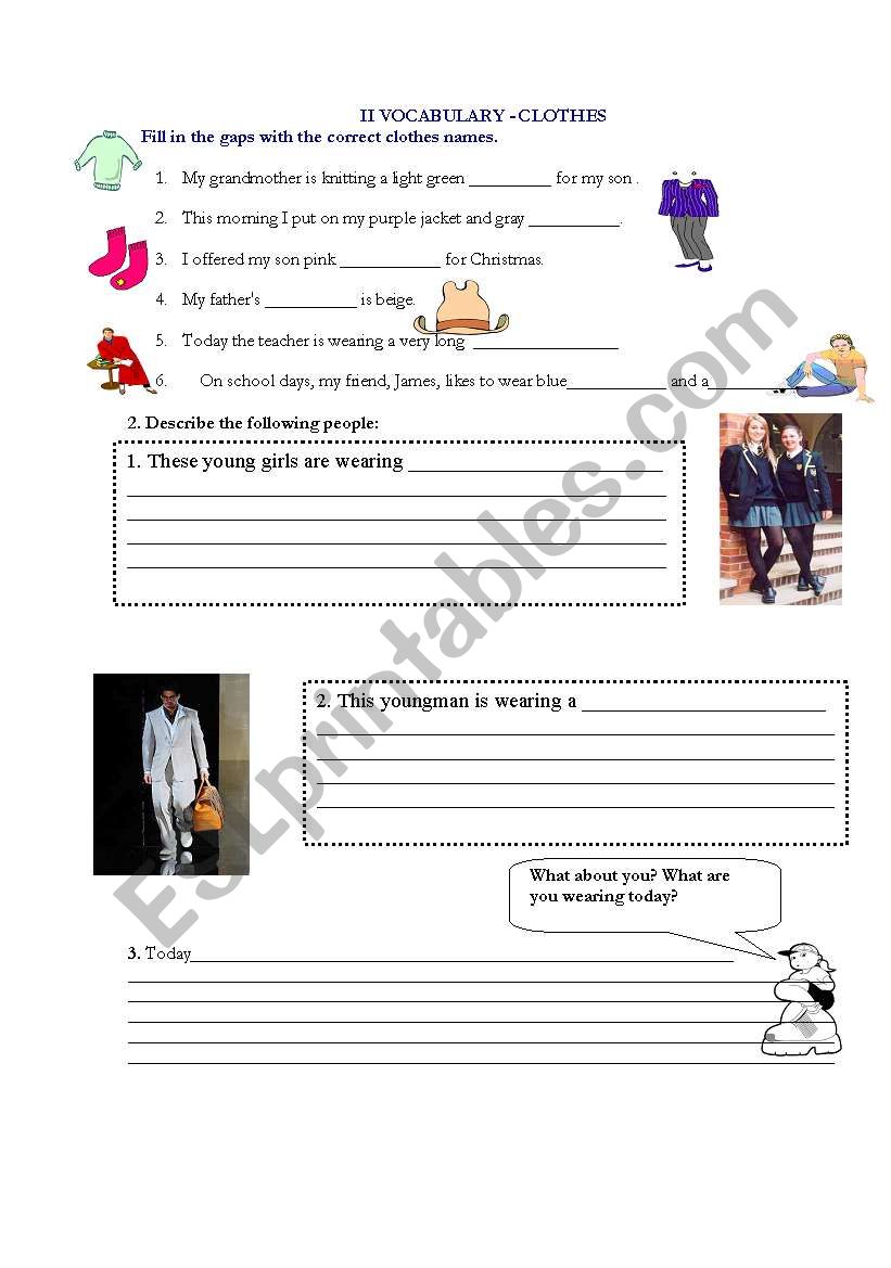 What are you wearing? worksheet