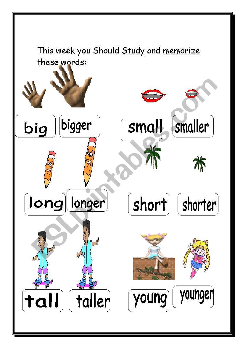 comparatives worksheet