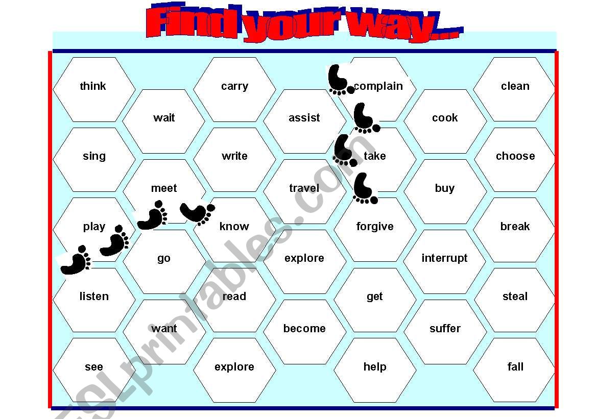 Find your way... Grammar Game worksheet