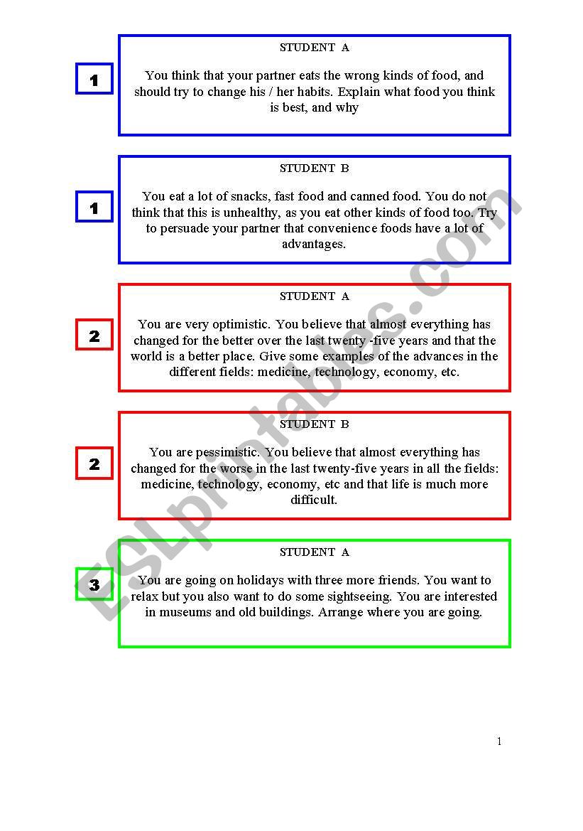 ROLE PLAYS! worksheet