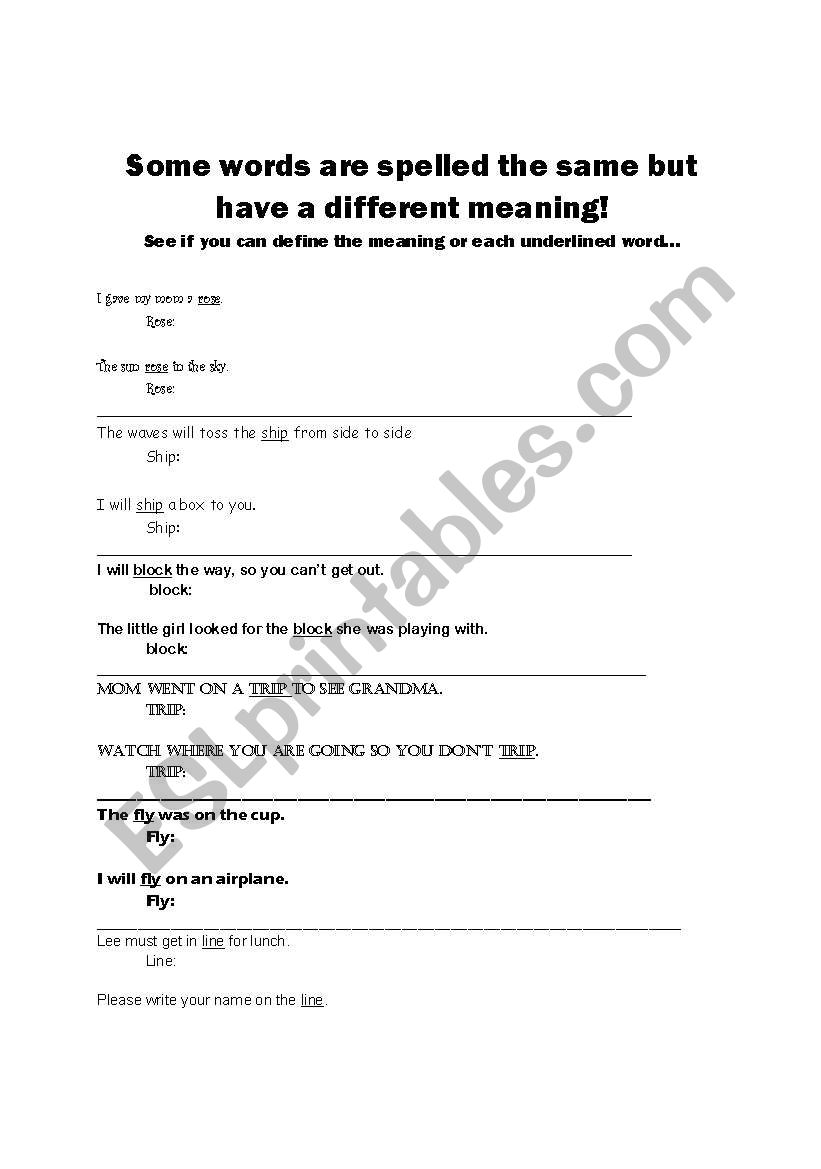 same word different contexts same word different contexts