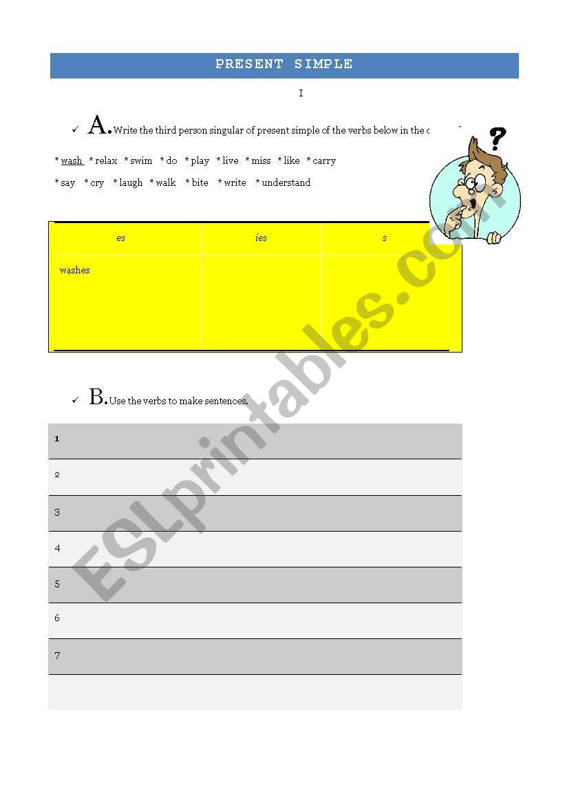 Simple Present Worksheet worksheet