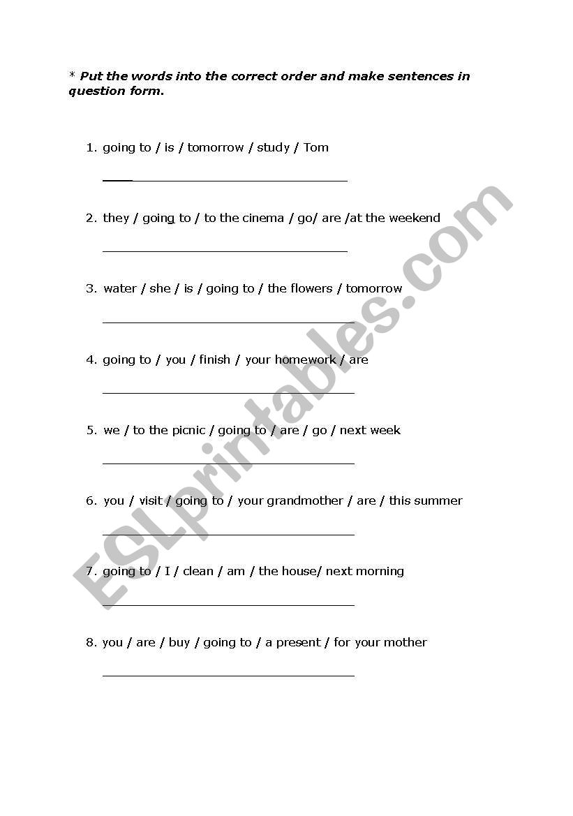 be going to worksheet
