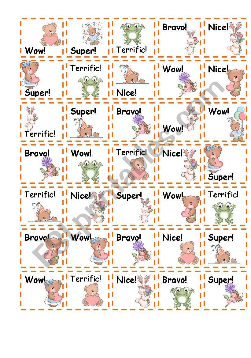 35 Reward stickers worksheet