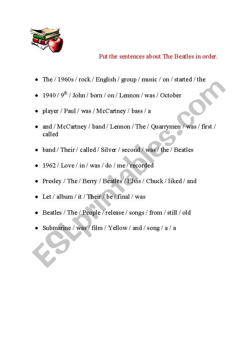 The Beatles worksheet