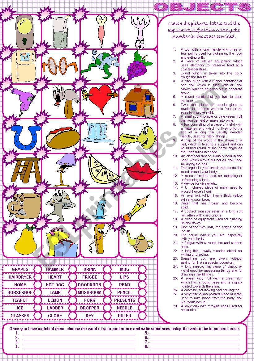 OBJECTS. PART 2 worksheet